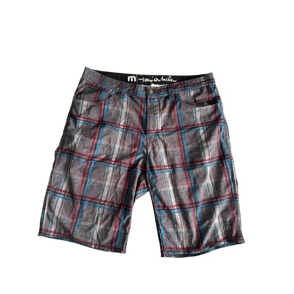 TRAVIS MATHEW Men's Gray Plaid Shorts Size 34 - Picture 4 of 9